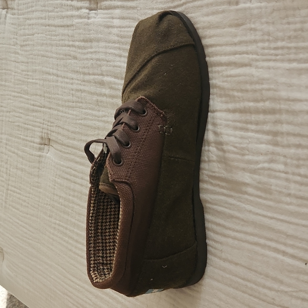 Toms Stylish Green/Brown Canvas boots mid calf shoes Men 10